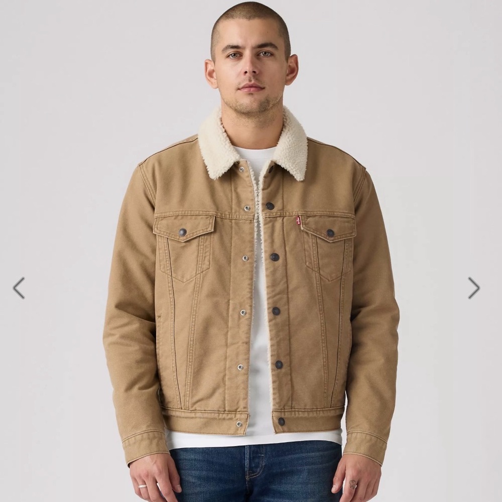 Levi’s tan Sherpa-Lined Denim Jacket